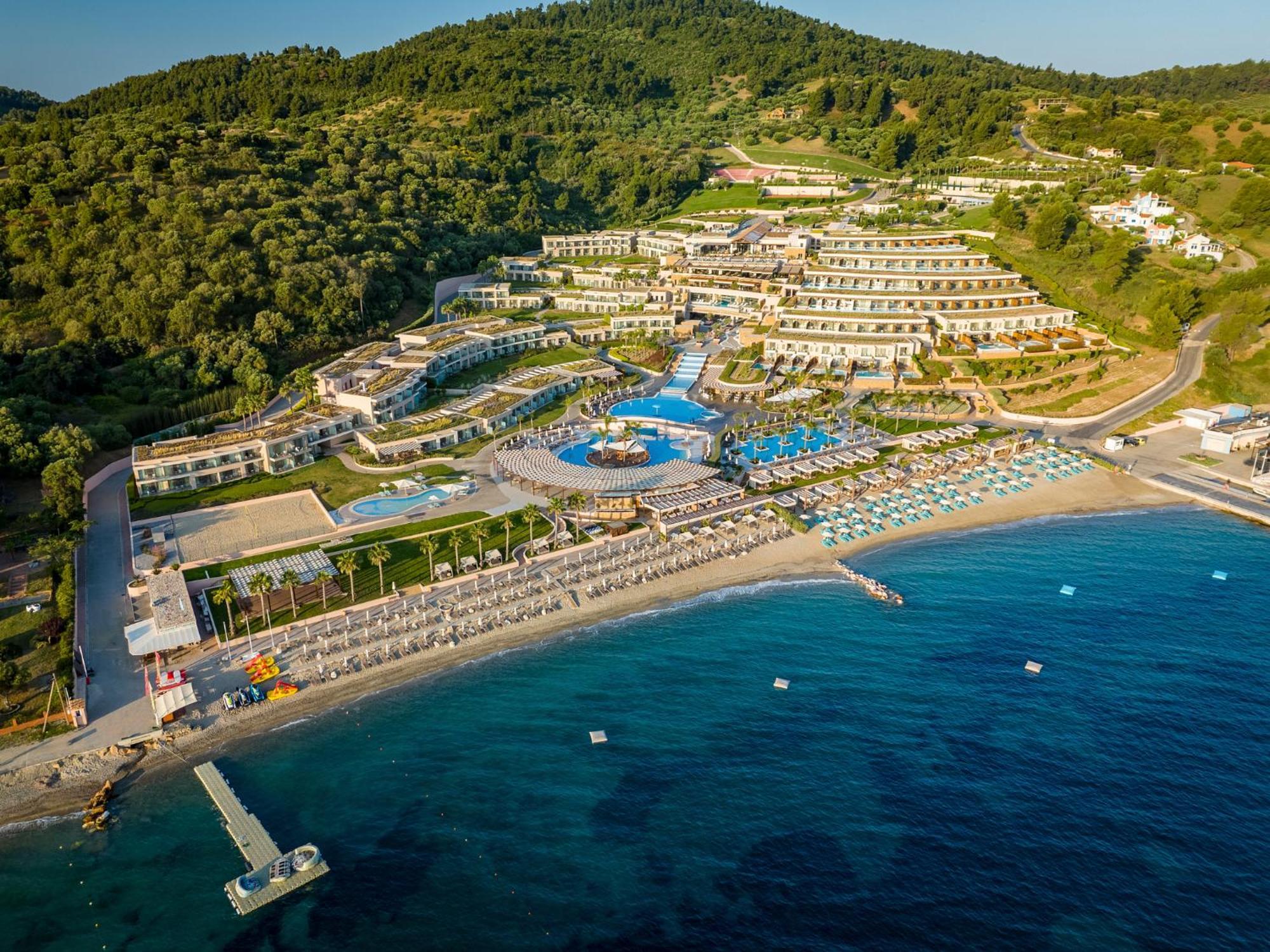 Miraggio Thermal Spa Resort Paliouri Luaran gambar Aerial view of the resort